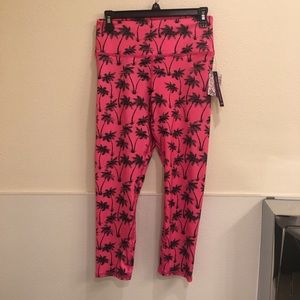 NWT Barre pink palm trees active leggings